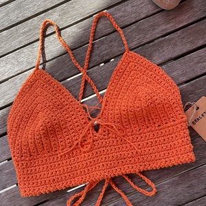NWT - Hand Crafted Crochet Bralette (S)